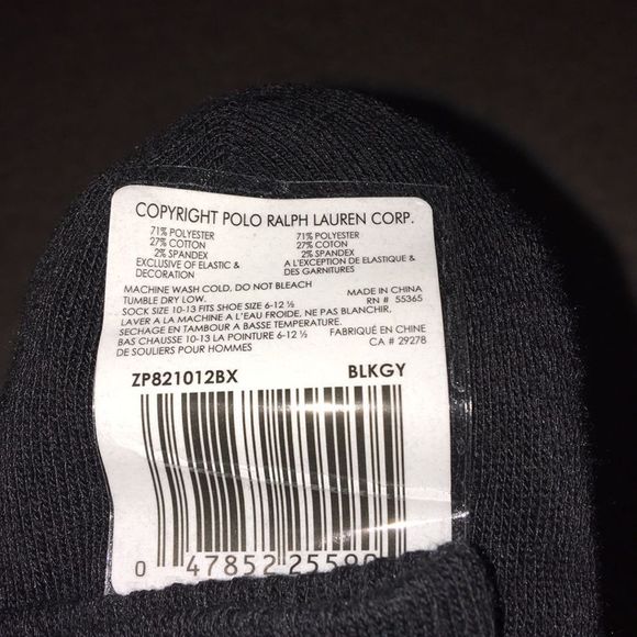 Polo Ralph Lauren 3 pair dress socks poly cotton black New casual Men’s 6-12.5 - Picture 12 of 13